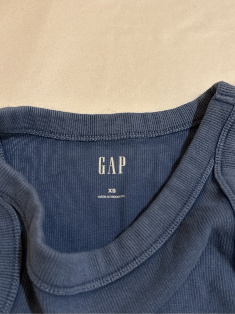 GAP Blue Ribbed Tank Top - Picture 2 of 3